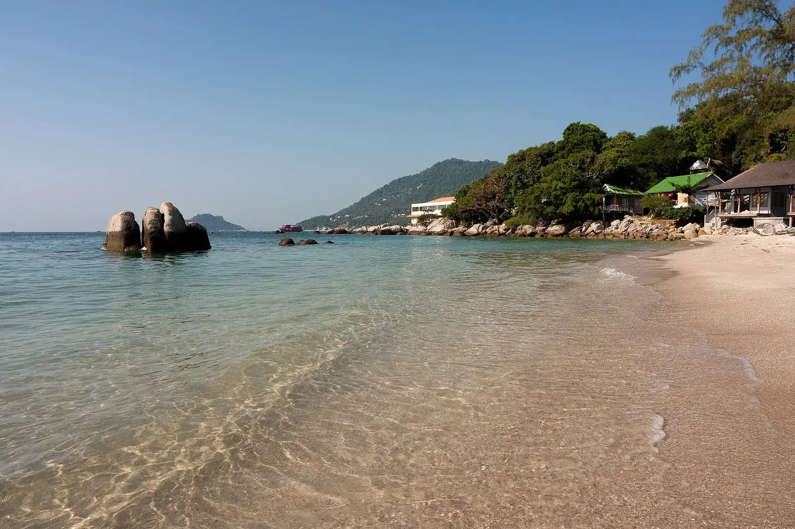 A boat moored off Koh Tao