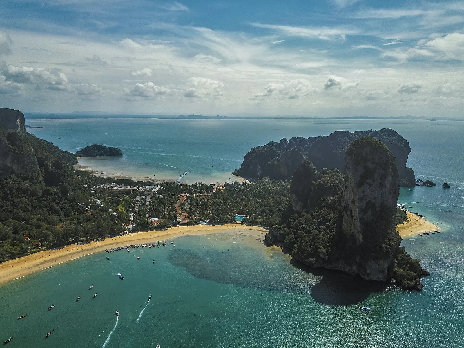 Railay Beach seen from the cliffs, Krabi