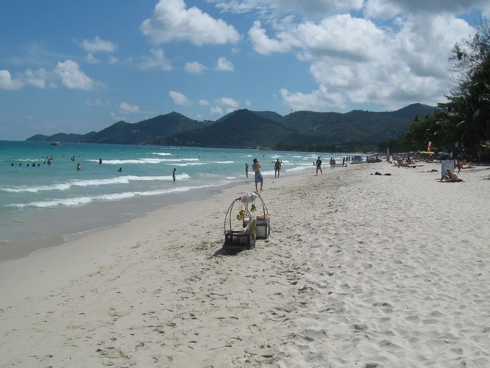 Une longue plage de sable blanc à Koh Samui